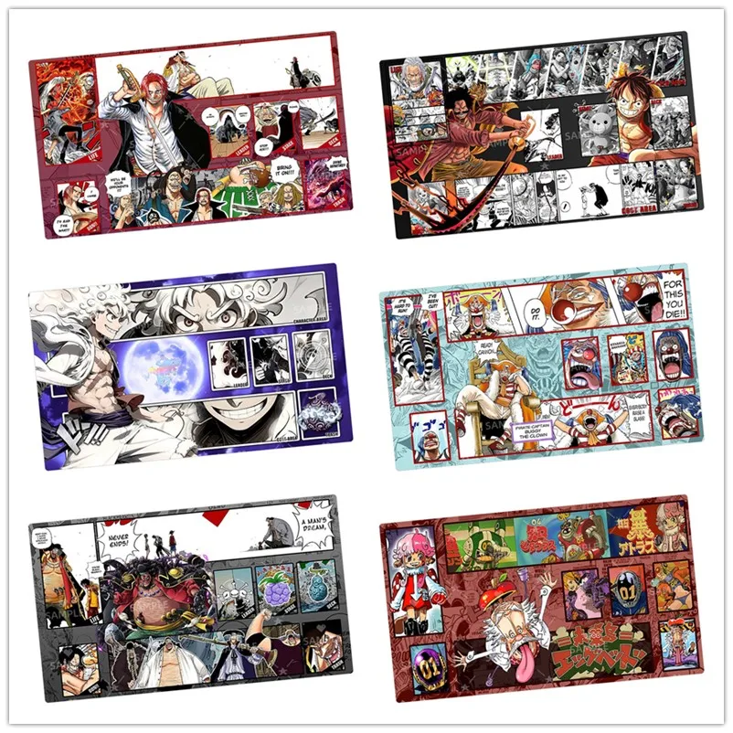 Новый игровой коврик для TCG One Piece (600*350*2 мм) с персонажами из комикс-серии: Багги, Луффи, Зоро, Тич, Шанкс. Коллекционный, для самостоятельной сборки.