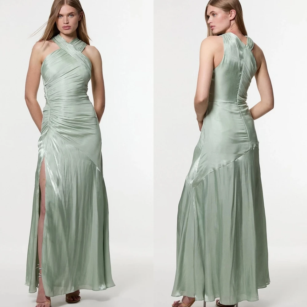 カスタマイズストレートホルターエレガントファッションイブニングドレスと高品質セレブリティガウンフォーマル気質パーティードレス