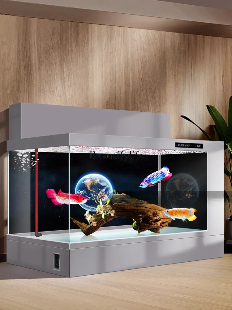 

yj9 Aquarium Double Filter Aluminum Alloy Koi Traditional Fermination VAT Super White Glass Change Water Widened Large