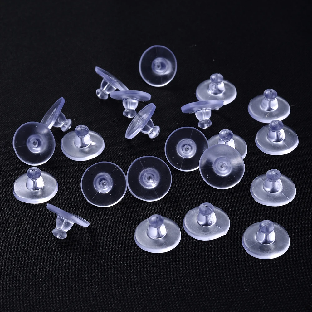 100-500pcs Transparent Soft Silicone Rubber Earring Back Ear Stopper Clasp For Making Earring DIY Jewelry Findings Wholesale