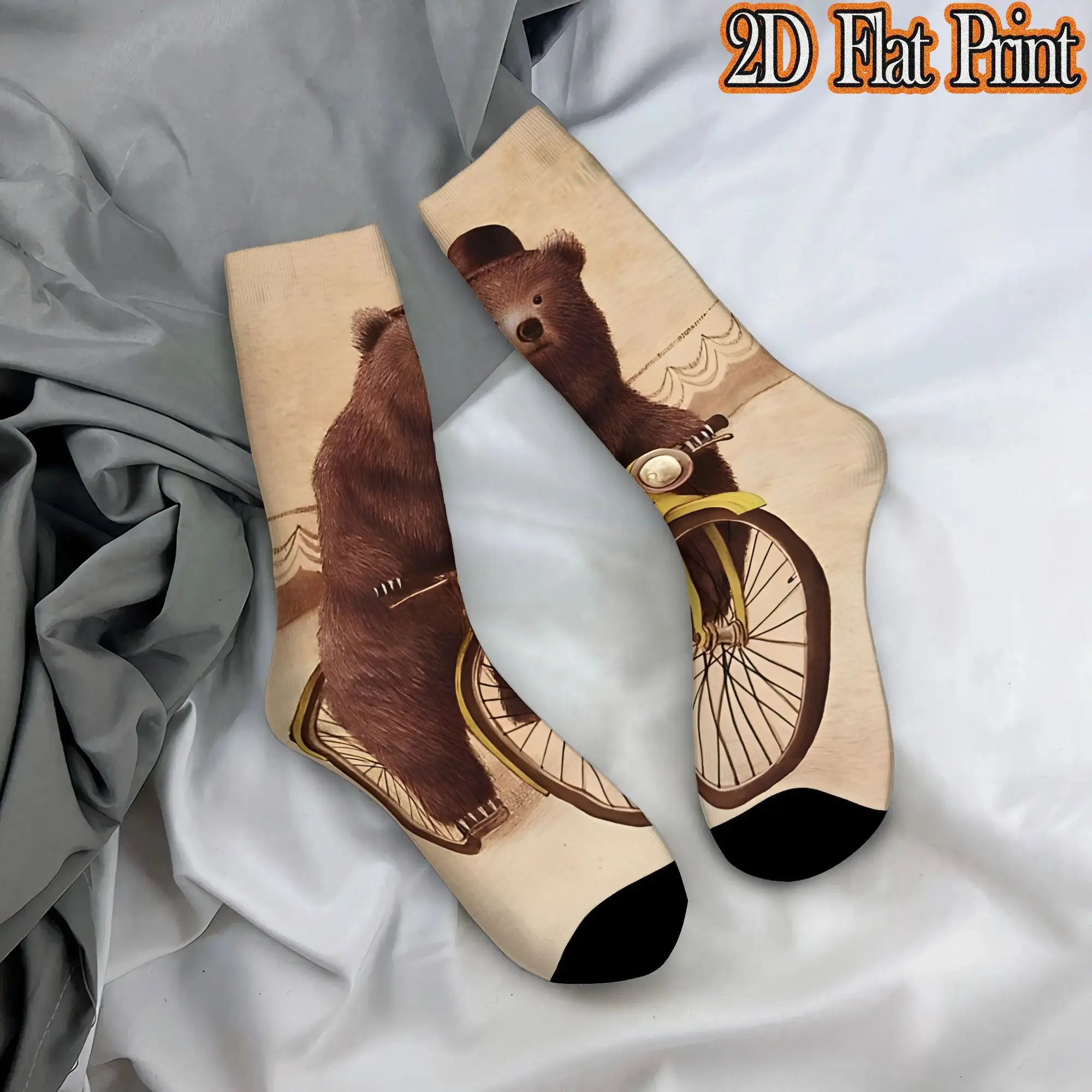 Barnabus Vintage Circus Theme Street Style Novelty Casual Crew Creative Sock Sports Socks