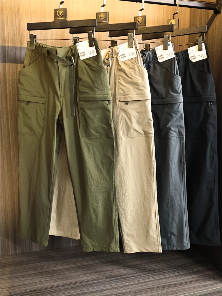 

Outdoor Men's Casual Pants Thin ell Waterproof Large ket Spring Summer Straight Leg Lengthened Faion Urban Sle