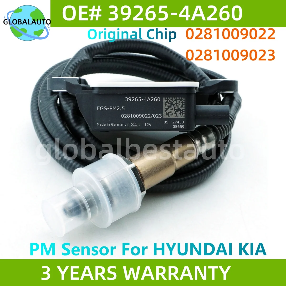 

39265-4A260 392654A260 39265 4A260 0281009022 0281009023 PARTICULATE PM SENSOR FOR HYUNDAI PORTER II H1 KIA BONGO III