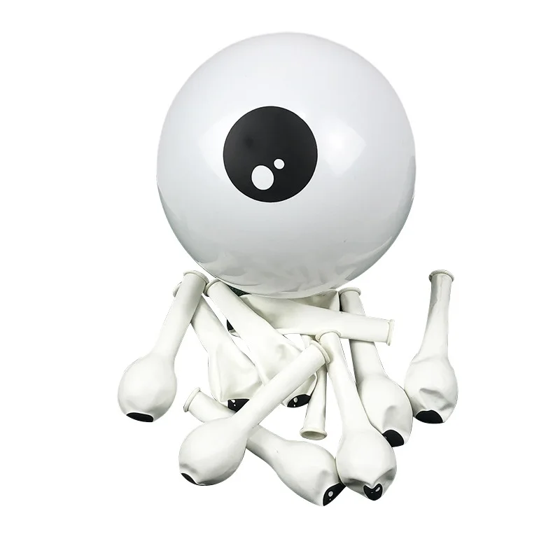 50/30/20/10Pcs 5inch White Eyes Balloons Halloween Balloons Black White Eye Latex Balloons Halloween Birthday Party Decortions