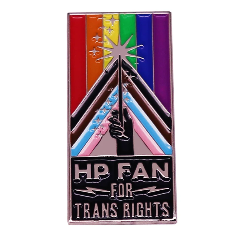 HxxxP Fan for Trans Rights Enamel Pin Rainbow Pride Flag LGBTQ Badge Backpack Decoration Jewelry