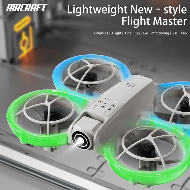 L108 Mini Drone 4K HD Camera Quadcopter, 360° Flip Anti‑Collision Color Light RC Drone Toy Gift for Kids Beginners