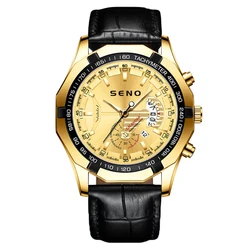 Quartz Sports Watch For Men Big Dial Design Men Watch Seno Brand Luxury Watch Hot Selling