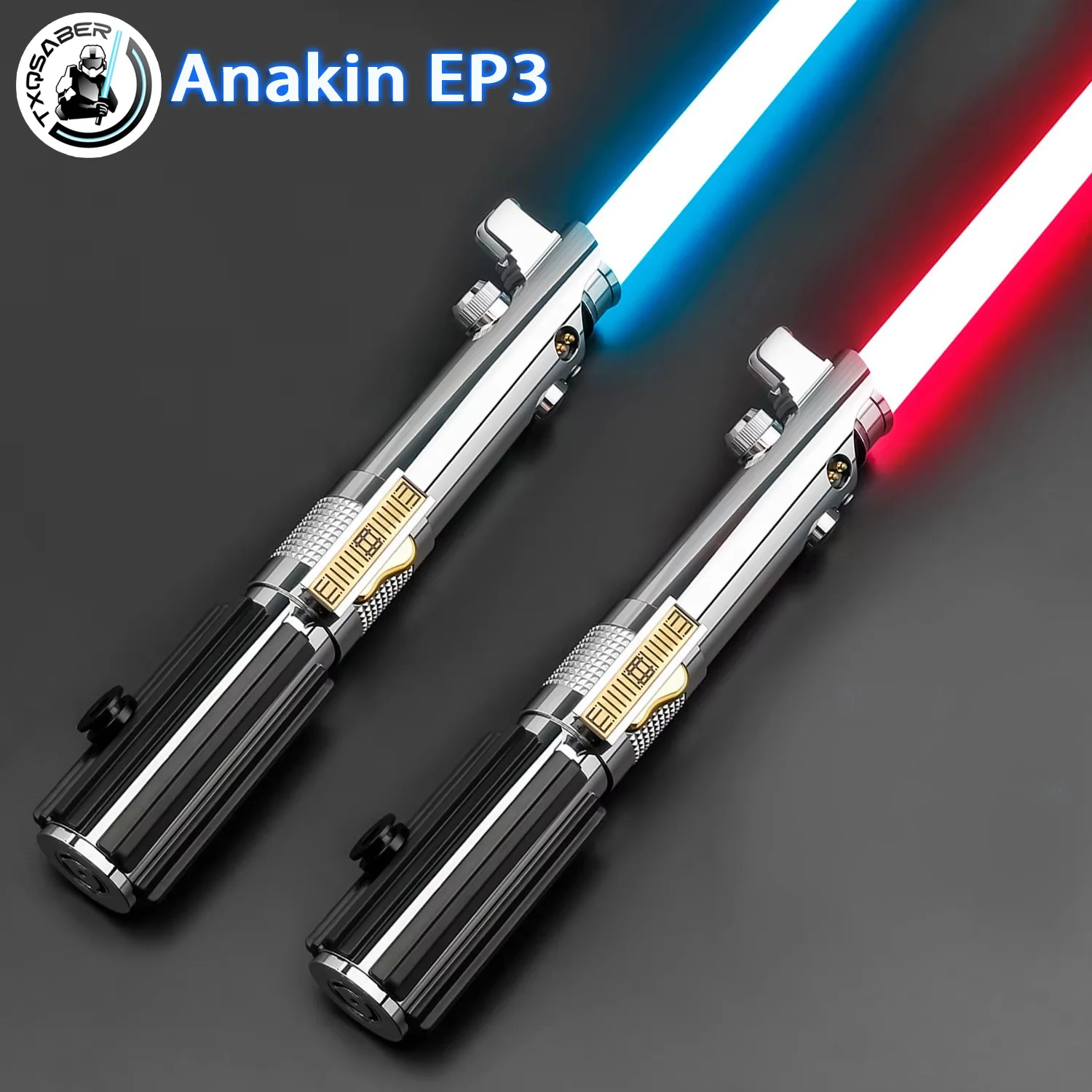 

TXQSABER Anakin EP3 Lightsaber Smooth Swing RGB Metal Hilt Skywalker Pixel Laser Sword Infinite Color Change SD Card Led Blade