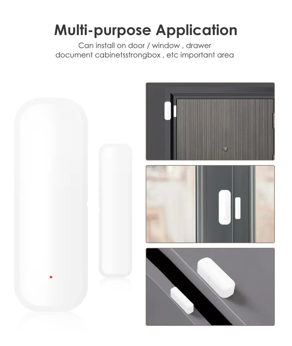 Tuya WiFi Smart Door Sensor Smart Home Door Open/Closed Detectors Window Sensor Smart Life Works With Google Home Alexa