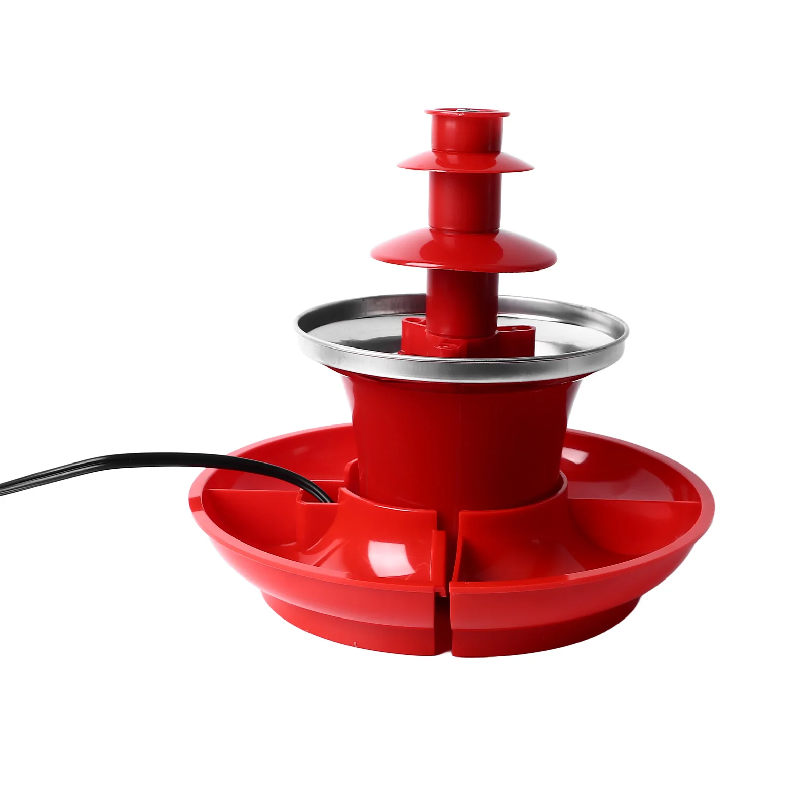 Máquina de fuente de Chocolate de tres capas, Mini fuente de Chocolate desmontable, Fondue de Chocolate, enchufe estadounidense de 110V para fiesta