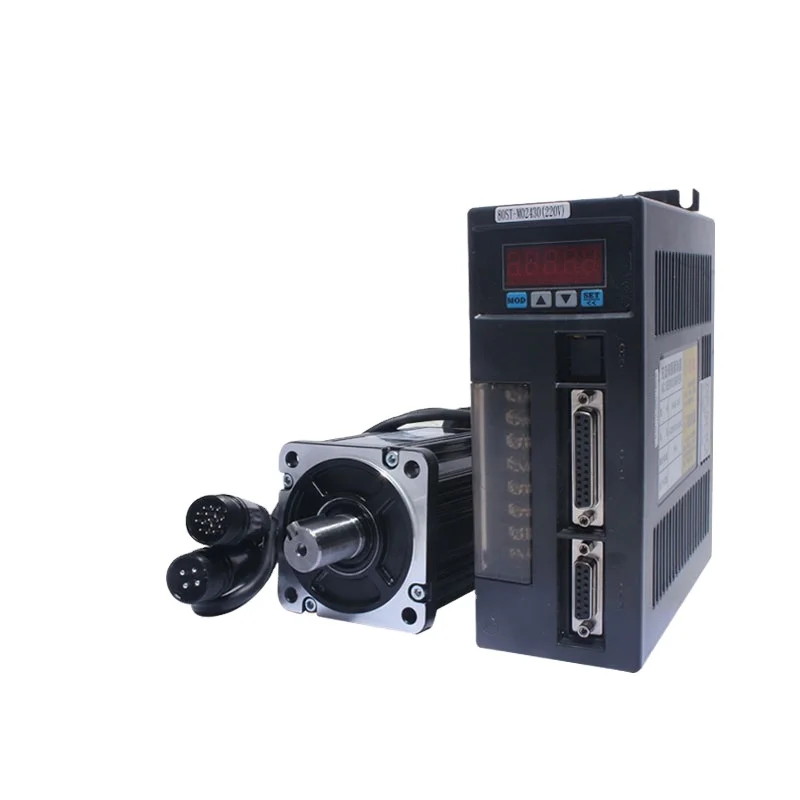 New AC Servo Motor 80ST-M02430 /  2.4Nm 3000rpm+ AC Driver 2.39N.M 750W Power Cable Encoder Cable