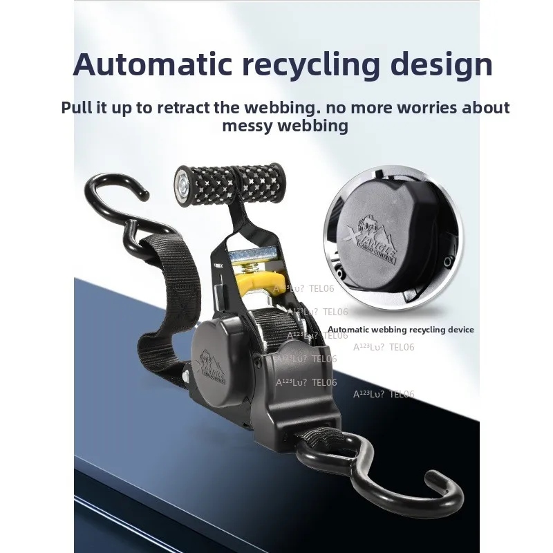 Self Retracting Ratchet Tie Down Straps Car Motorcycle Luggage Cargo Securing Lashing Belts кольцо