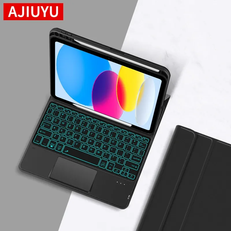 Чехол с клавиатурой AJIUYU для iPad Pro 11 дюймов 12,9 2018-2022 Air 4th 5th 3rd 10,2" 9,7" Air 3 Pro 10,5" Smart Magic TouchPad с подсветкой