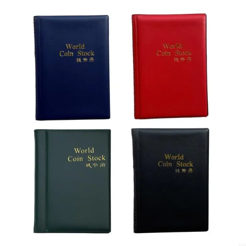 

Q0KA 4 Colors Coin Album Books 10 Page 120 Pockets World Coin Stock Album Book for Ca