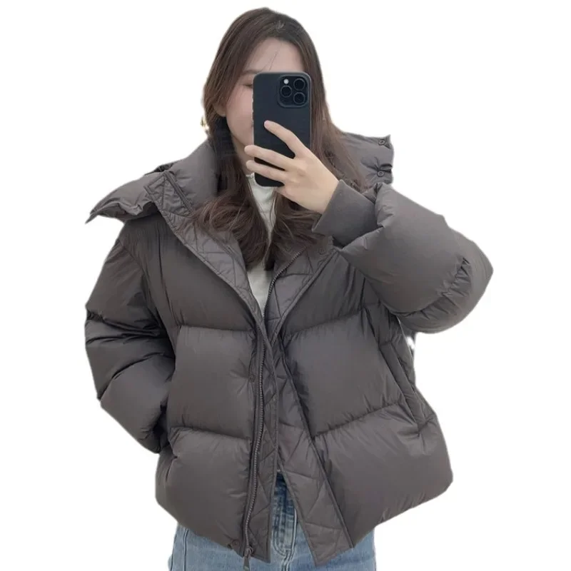 سترة قطنية قصيرة للنساء ، معطف سميك ، تصميم فضفاض ، طبعة كورية ، موضة شتوية ، جديدة ،