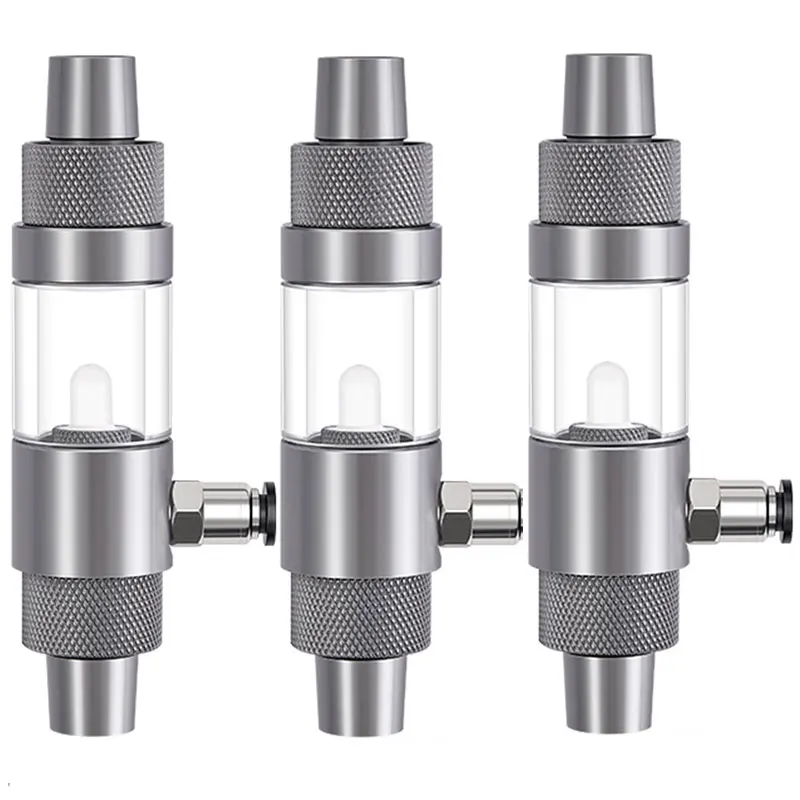 Aquarium Fish Tank CO2 Diffuser Aluminum Alloy Quick Insertion Interface CO2 Nebulizer 12/16/20mm Aquarium External CO2 Diffuser