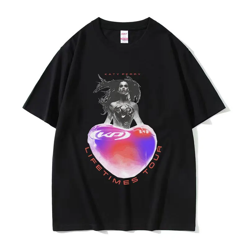 Katy Perry 143 Lifetimes Tour 2025 T Shirts Men Women Retro High Quality Fashion T-shirt 100% Cotton Oversized Tshirt Streetwear