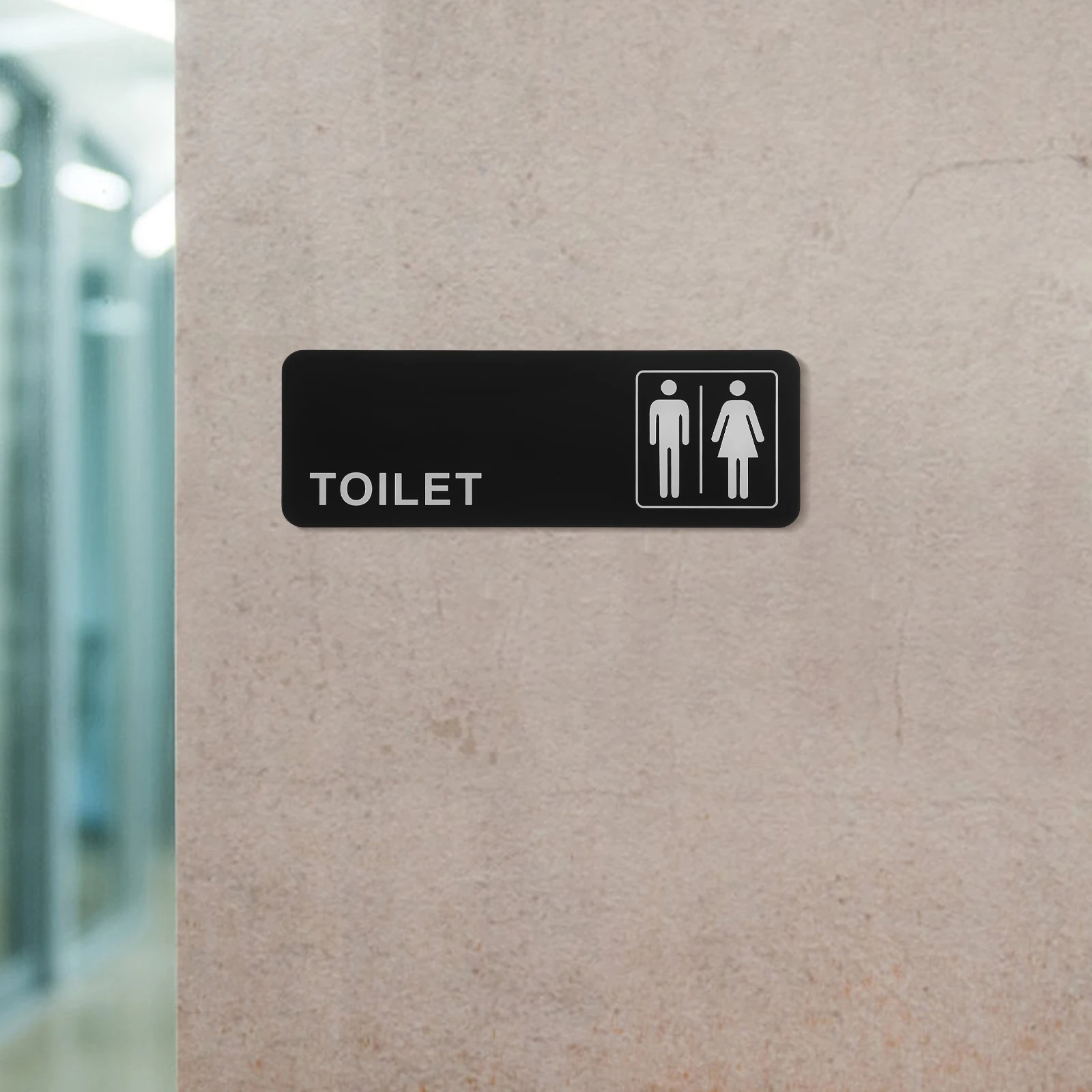 

2 Pcs Toilet Signage Bathroom Signs Door Indicator for Home Black Symbol Men and Women