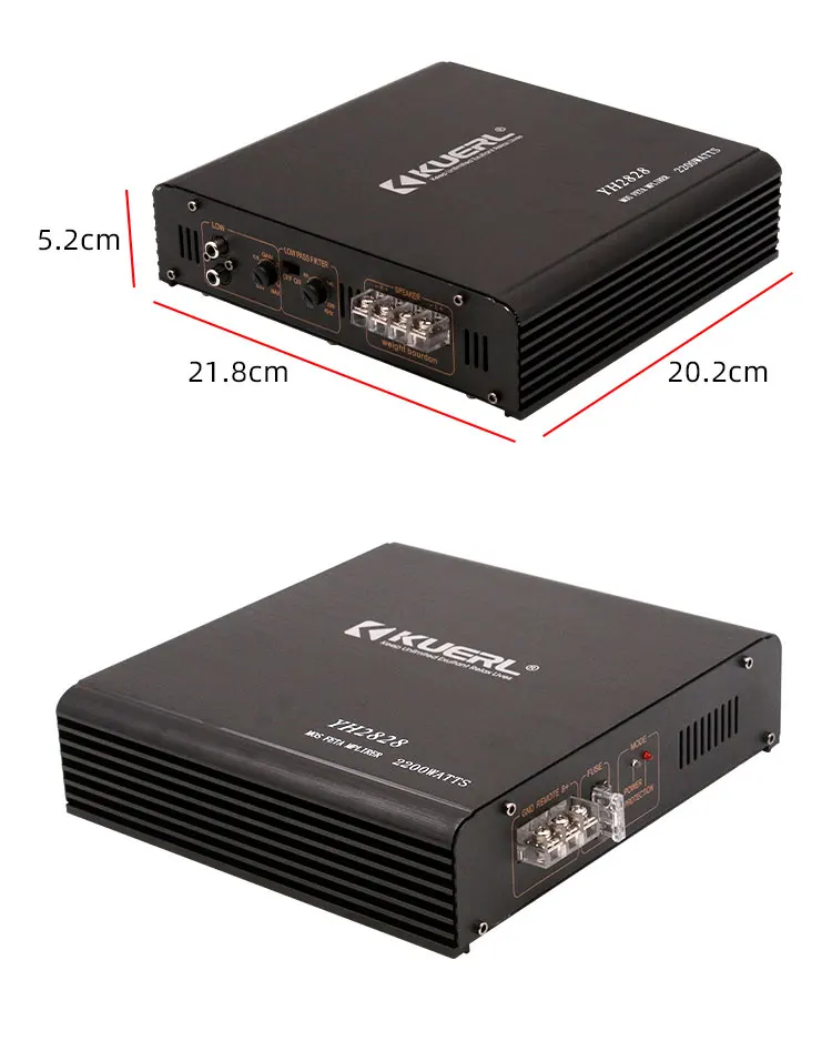 High Quality 2 Channel Car Audio Subwoofer Amplifier Class AB Model  Big Power Sound 12V Voltage Equalizer Combination Amplifier