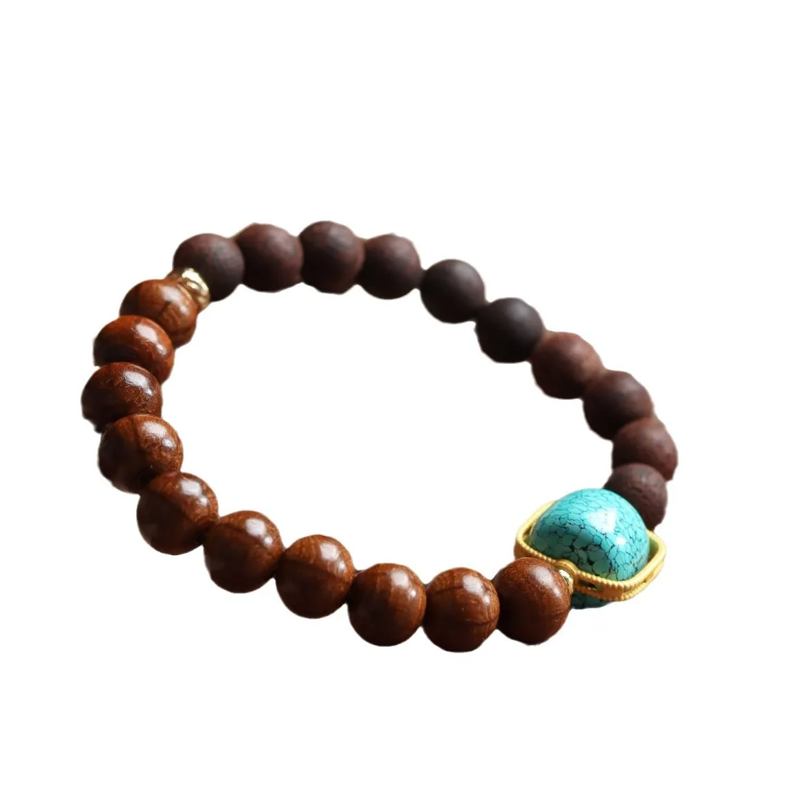 Old Material Six Paths Dragon Subduing Wood Personalized Design DIY Bracelet Turquoise Men Women Prayer Beads Jewelry