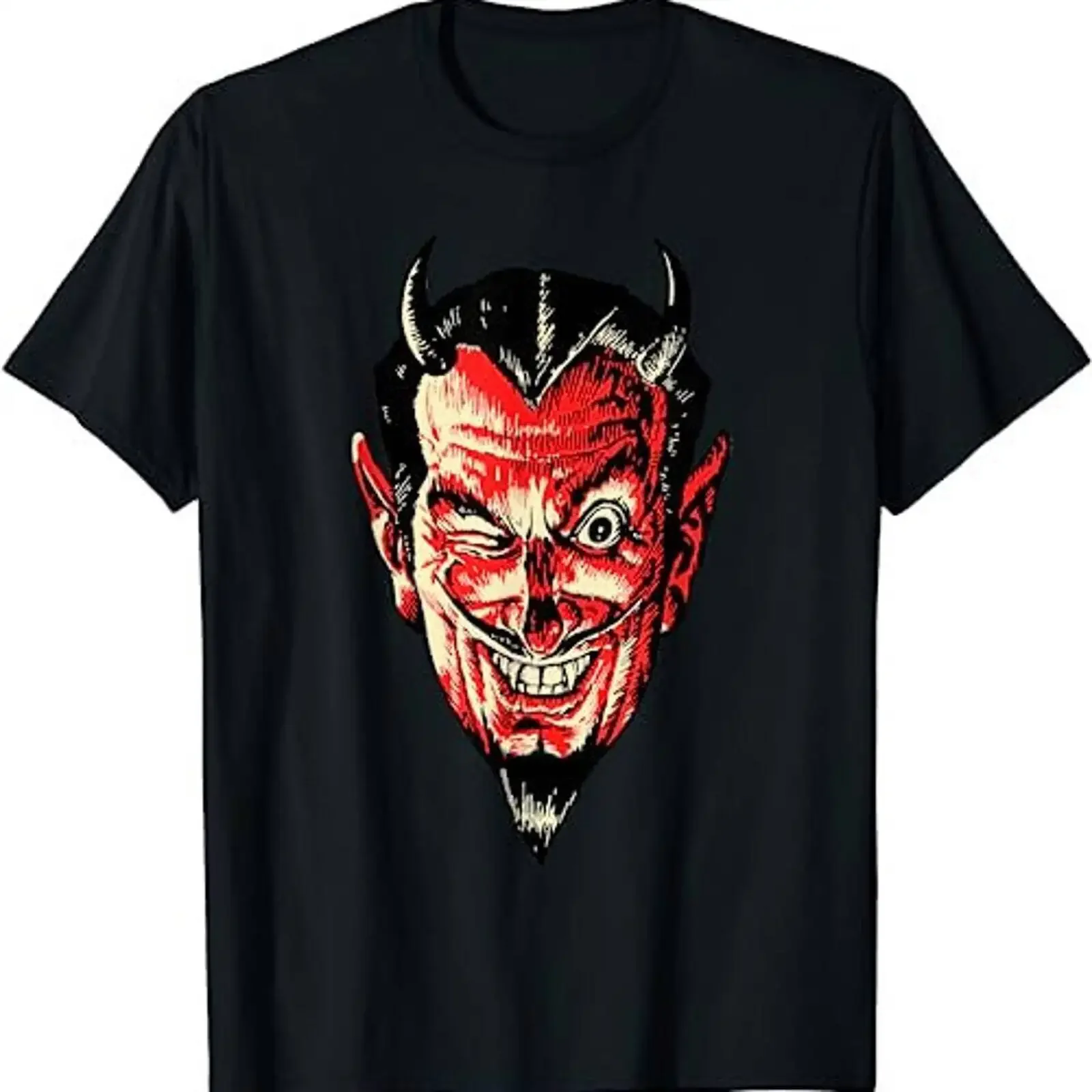 Vintage Halloween Red Devil Head Horror Longing For Evil T Shirt