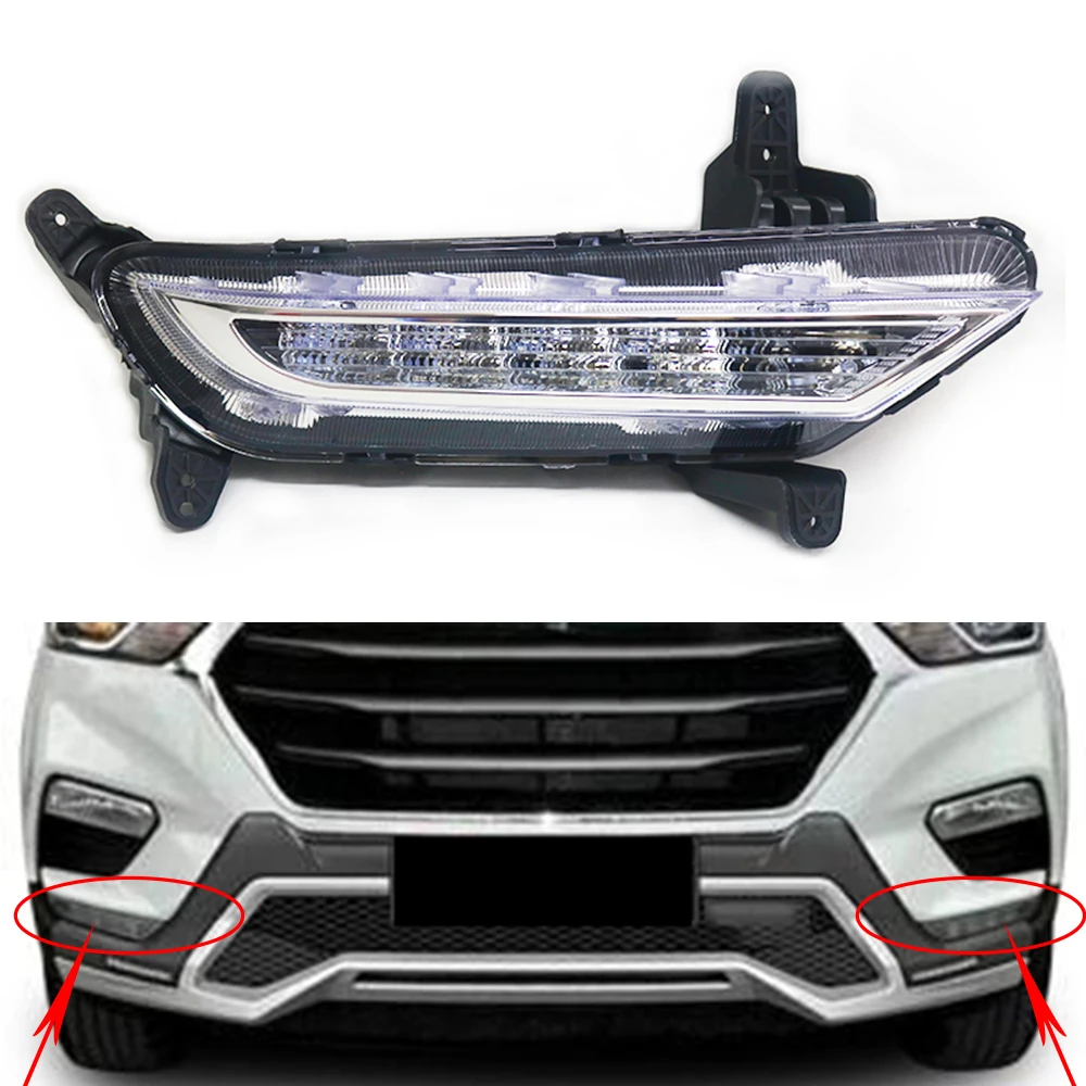 

LED Day Light For Hyundai IX25 2017 2018 2019 Fog Lamp Car Front Bumper Grille Signal Lamp Driving Fog Lights Assembly