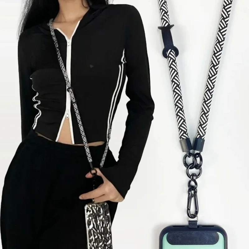 

1.2m Length Phone Lanyard Adjustable Outdoor Universal Case Crossbody Shoulder Card Neck Cord Clip Hang Anti-lost Wrist Strap