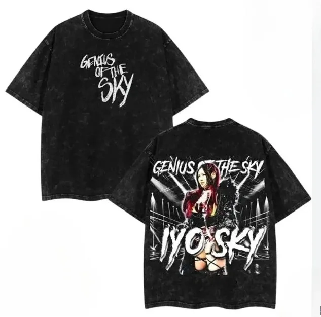 

Iyo Sky Merch Tracklist Cotton Tee Summer Women Men Fashion HipHop Vintage Wash Short Sleeve T-Shirts