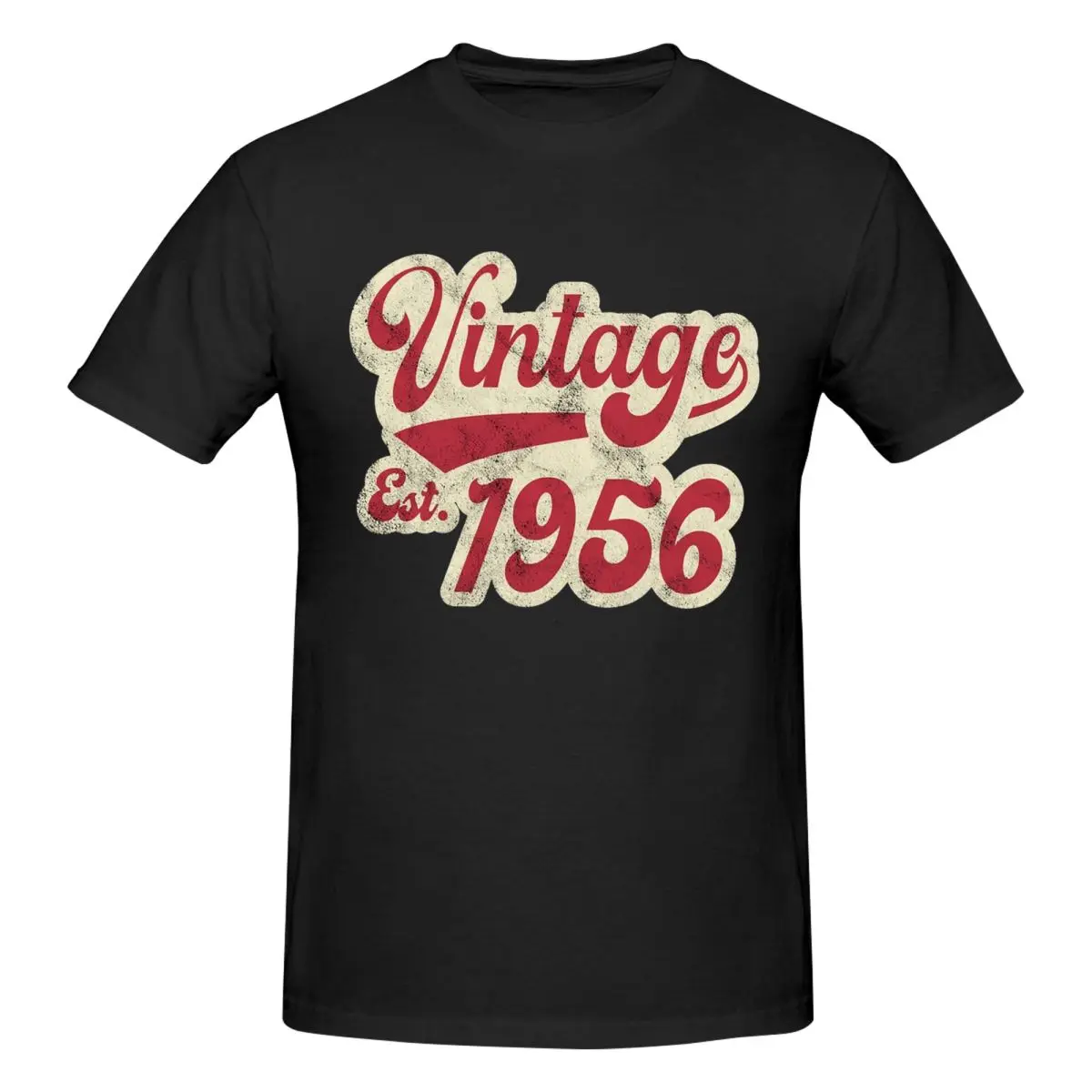 Vintage Est 1956 Men T-Shirt Classic Plus Size T Shirts Men's Round Neck Cotton Tees Short Summer Male