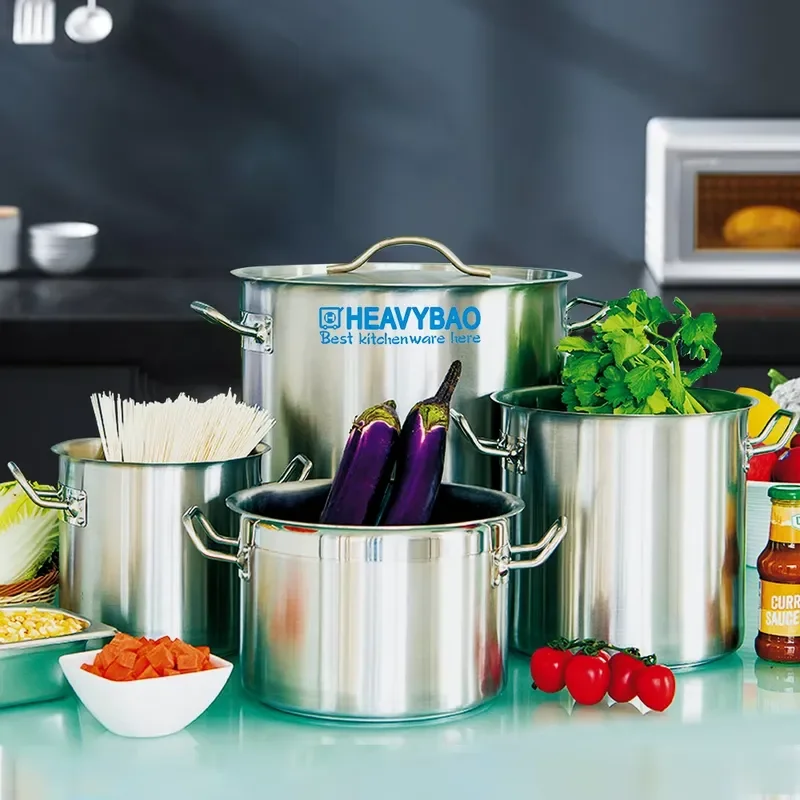 Heavy Duty Stainless Steel Camping Pot with Composite Bottom Durable Cooking Barrel for Outdoor Treasure Merchant Use Durable