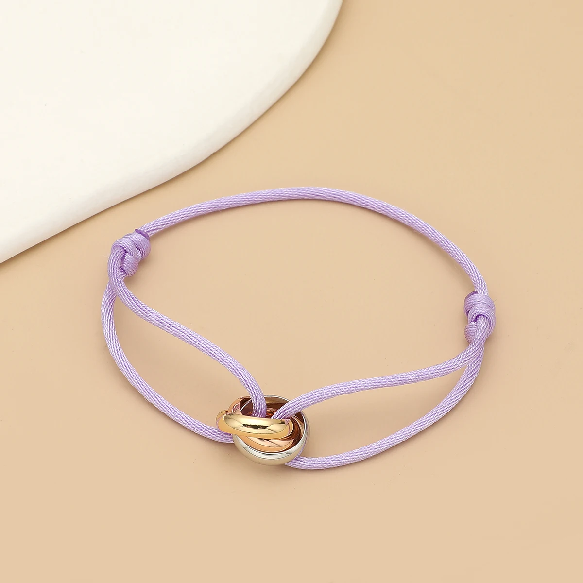 Eenvoudige mode unisex armband 3-metalen ronde cirkel accessoire verstelbare herentouwarmband voor dames sieraden geschenken