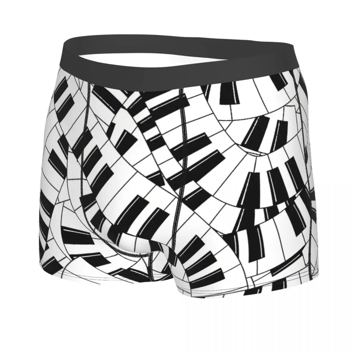 Piano Keys Modern Art Men Boxer Briefs Underwear Music Notes Highly Breathable Top Quality Sexy Shorts Gift Idea