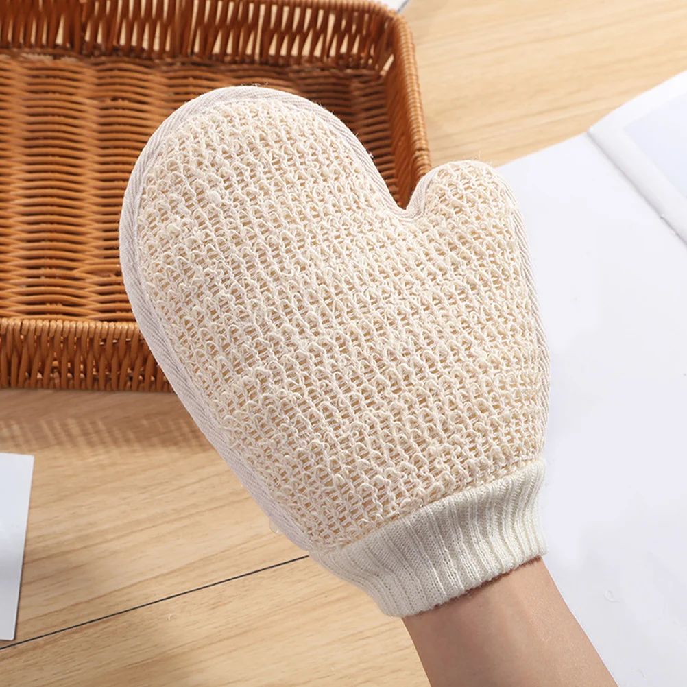 

2Pcs Bath Gloves for Shower Exfoliating Dual-Sided Sisal Scrub Mitts for Adults Body Cleaning Spa Routine Back Scrubber