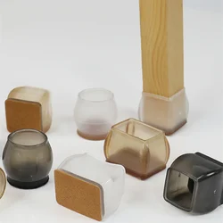 8pcs Silicone chair leg caps felt Stool Table Feet Pads rectangle square Non-Slip Furniture Covers Socks Wood Floor Protectors