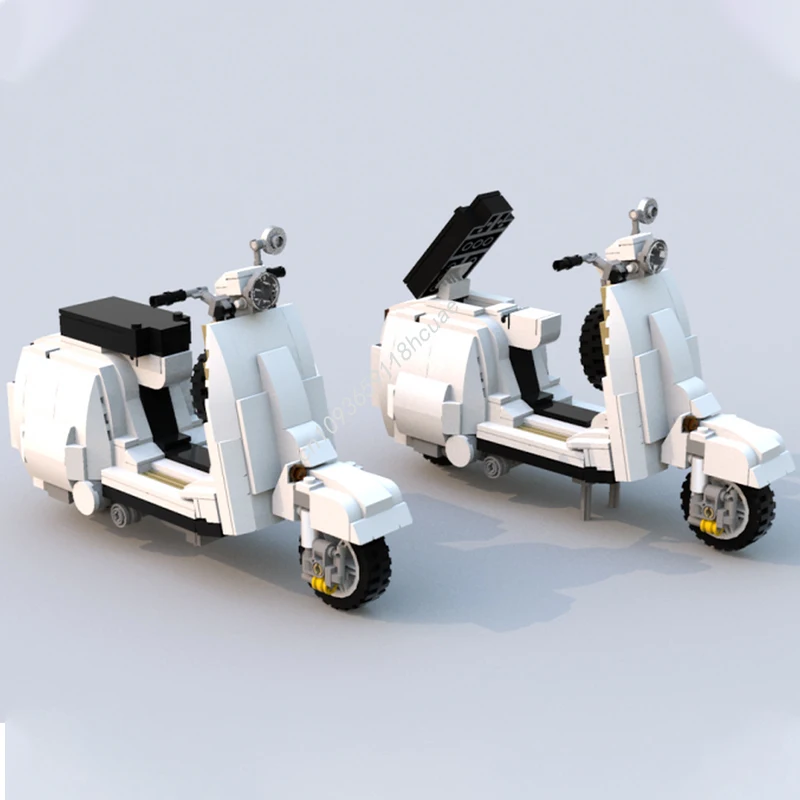 614 個 MOC ベスパ 50s クラシックスクーター nan モデルビルディングブロックアーキテクチャアイデア組み立てる子供のおもちゃ誕生日クリスマスギフト