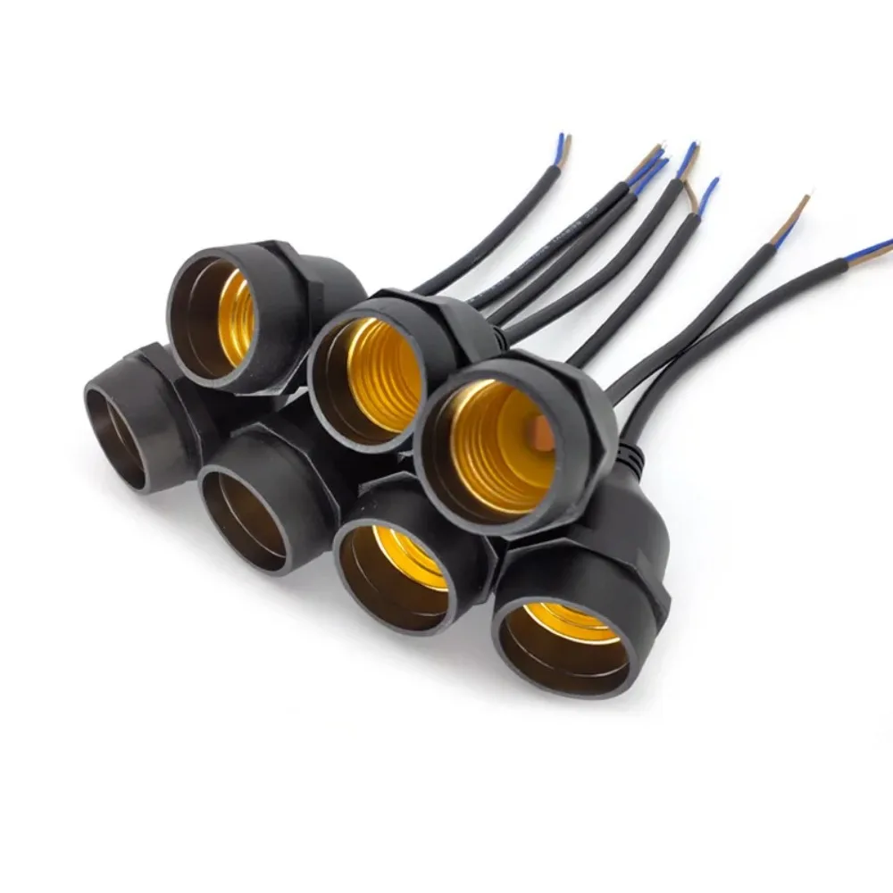

Universal E27 Lamp Holder Copper Screw Thread PVC Wire Lamp Base Waterproof Flame Retardant Decorative Lamp Holder Outdoor Use