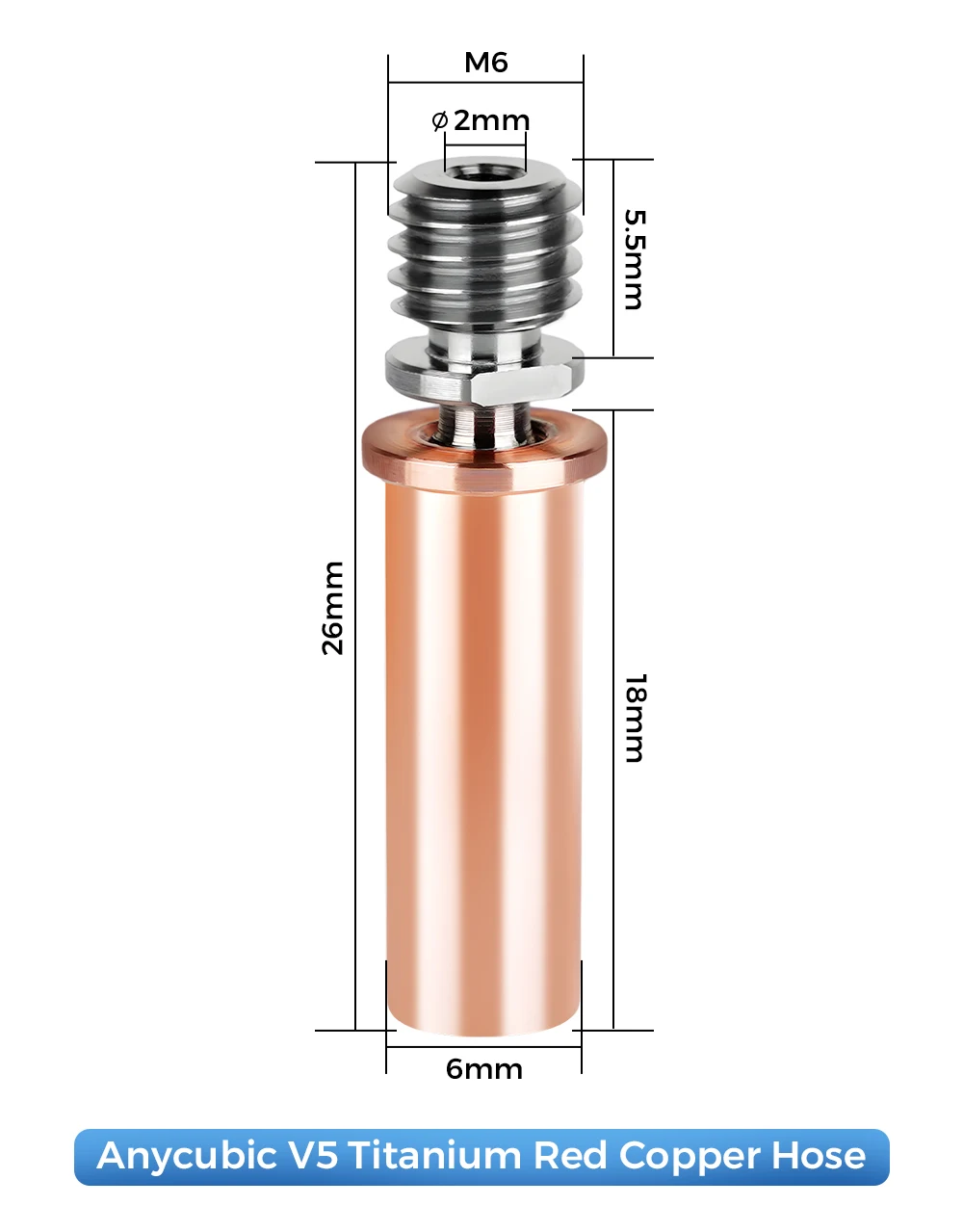 500 ℃   E3D V6 CR10 3Dプリンター用チタン合金バイメタルスロート銅メッキ、E3D V5 CR10S CR6 SE対応、高品質スロートアップグレード