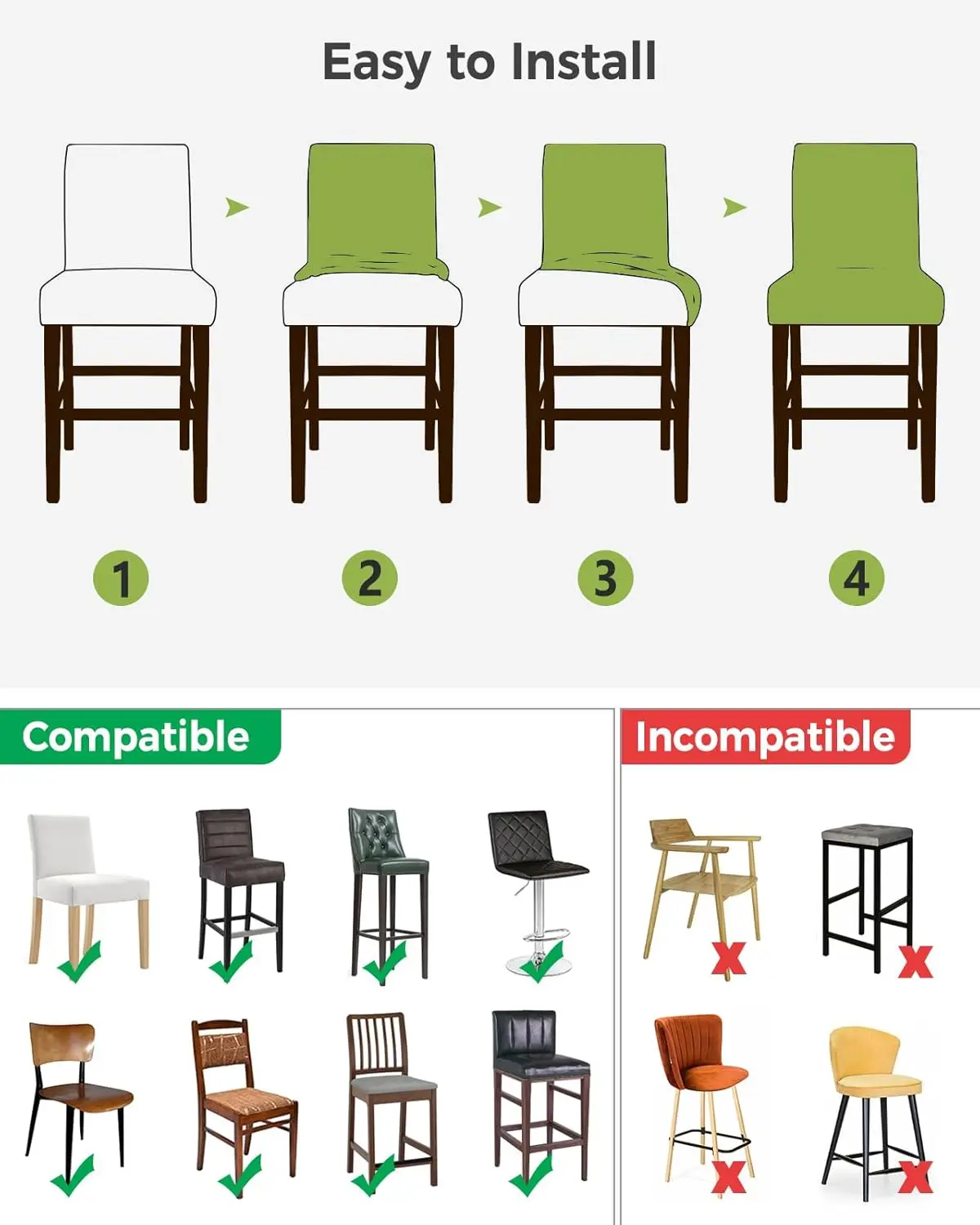 Pink Christmas Snowman Bar Stool Covers Stretch Pub Counter Stool Chair Slipcover With Backs, Removable Washable Stool Chair