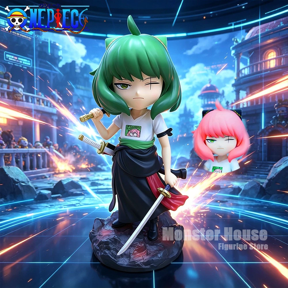 18.5cm/7.28in Anime ONE PIECE Figure Anya Forger Cosplay Roronoa Zoro Action Figures Pvc Statue Collection Model Toys Gifts