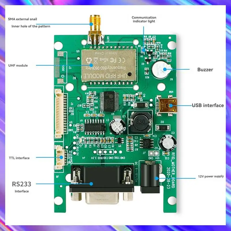 

A24U RFID Reader Module UHF 860-960Mhz TTL232 USB Interface 1Port RFID Reader Module For Arduino Raspberry