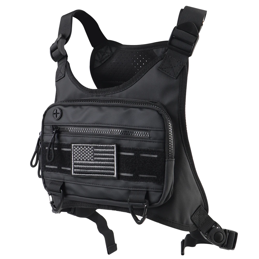 Outdoor Cycling Traveling Bag Running Vest Bag Wear Resistant Chest Pack Motorcycle Chest Bag Lightweight Front