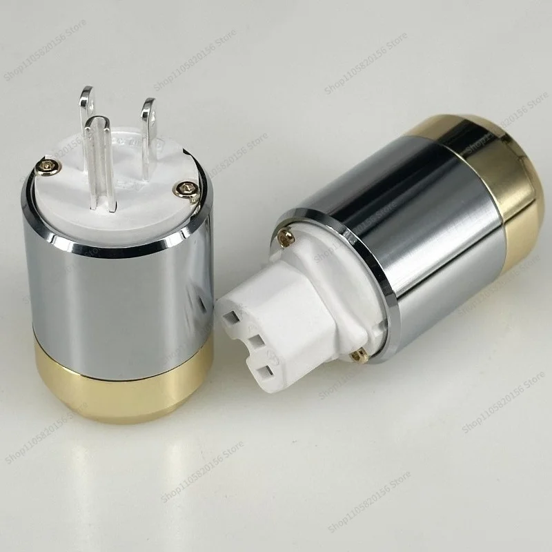 For Pure Silver Power Plug US Standard Audio Plug Copper Shell