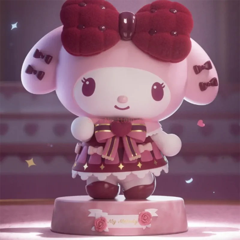 MINISO Sanrio Christmas Dancer Series Anime Figures 15cm Kuromi My Melody Dolls For Girl Room Desktop Ornaments Collection Toys