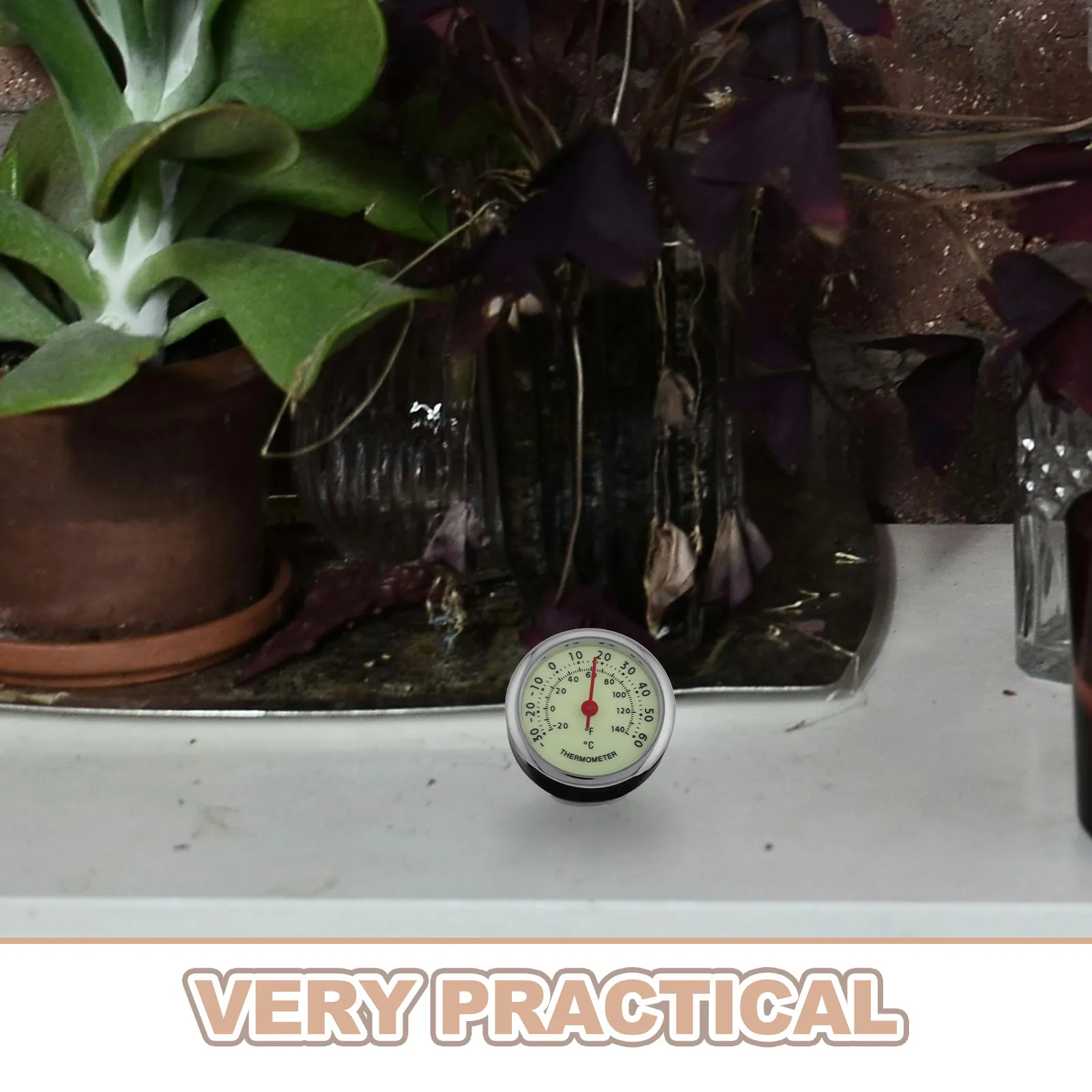 Car Thermometer Dashboard Luminous Display Multi-Functional Self Adhesive Automotive Temperature Gauge Vehicle Accessories