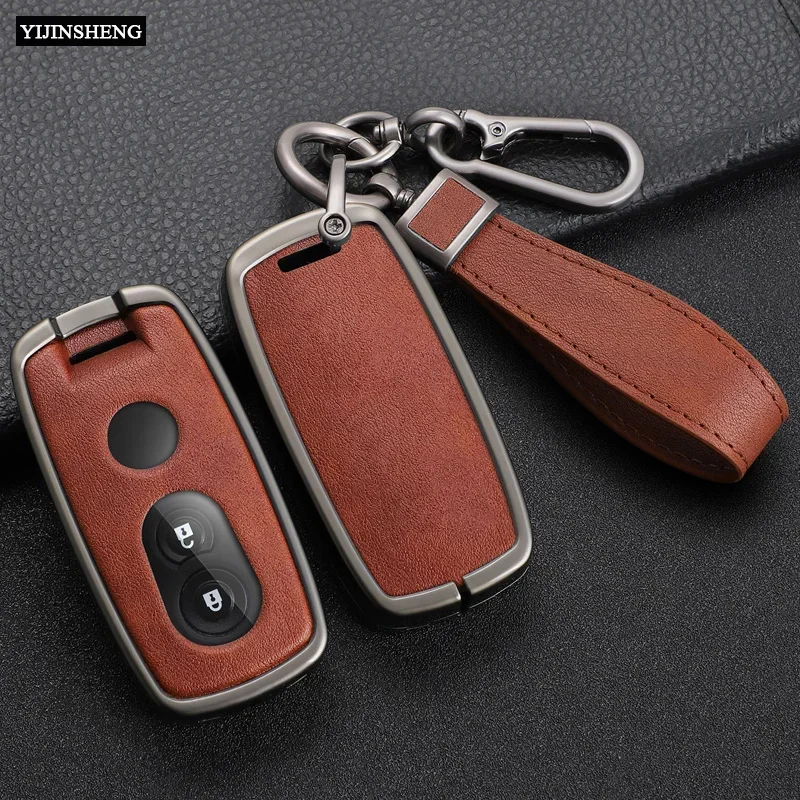 Zinc Alloy+ Leather Car Key Case Cover for Suzuki Grand Vitara SX4 S-Cross XL-7 kuyucha sch4 Swift 2007-2010 Remote Protector