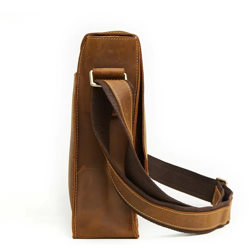 Joyir maletín para hombre de cuero genuino Retro de negocios bolso de hombro individual hombre piel de Caballo Loco casual cuerpo cruzado bolsos de hombre