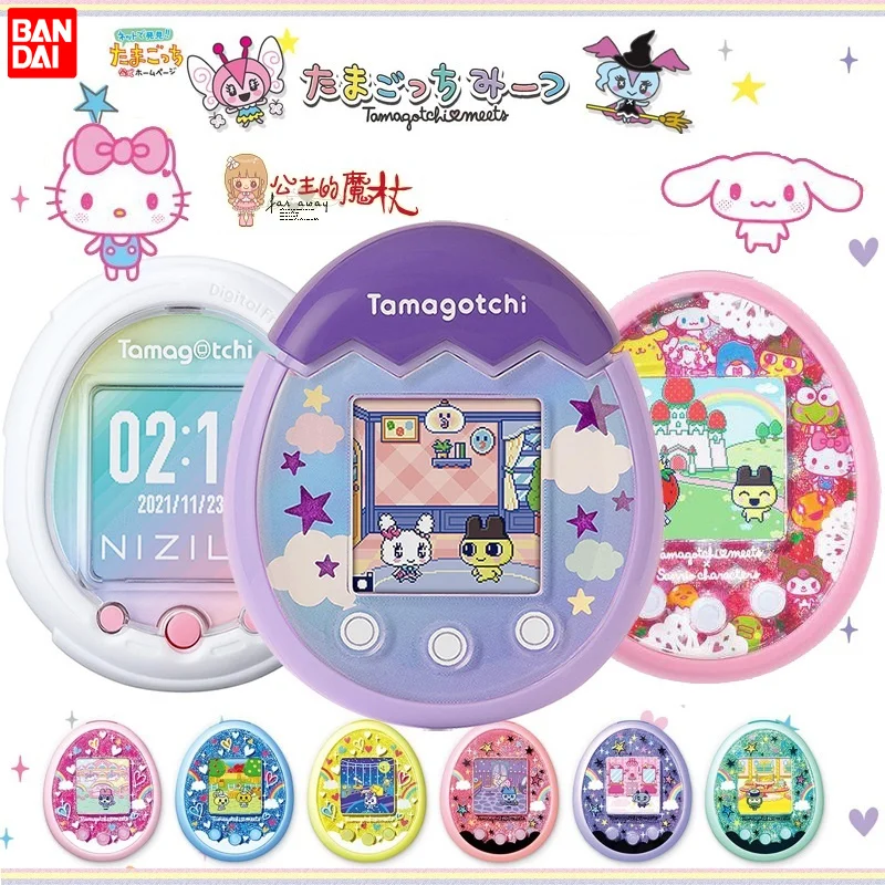 Bandai Original Tamagotchi Meets Pix Electronic Pet Machine Color Screen Game Console Toys Children Kawaii Kids Christmas Gift