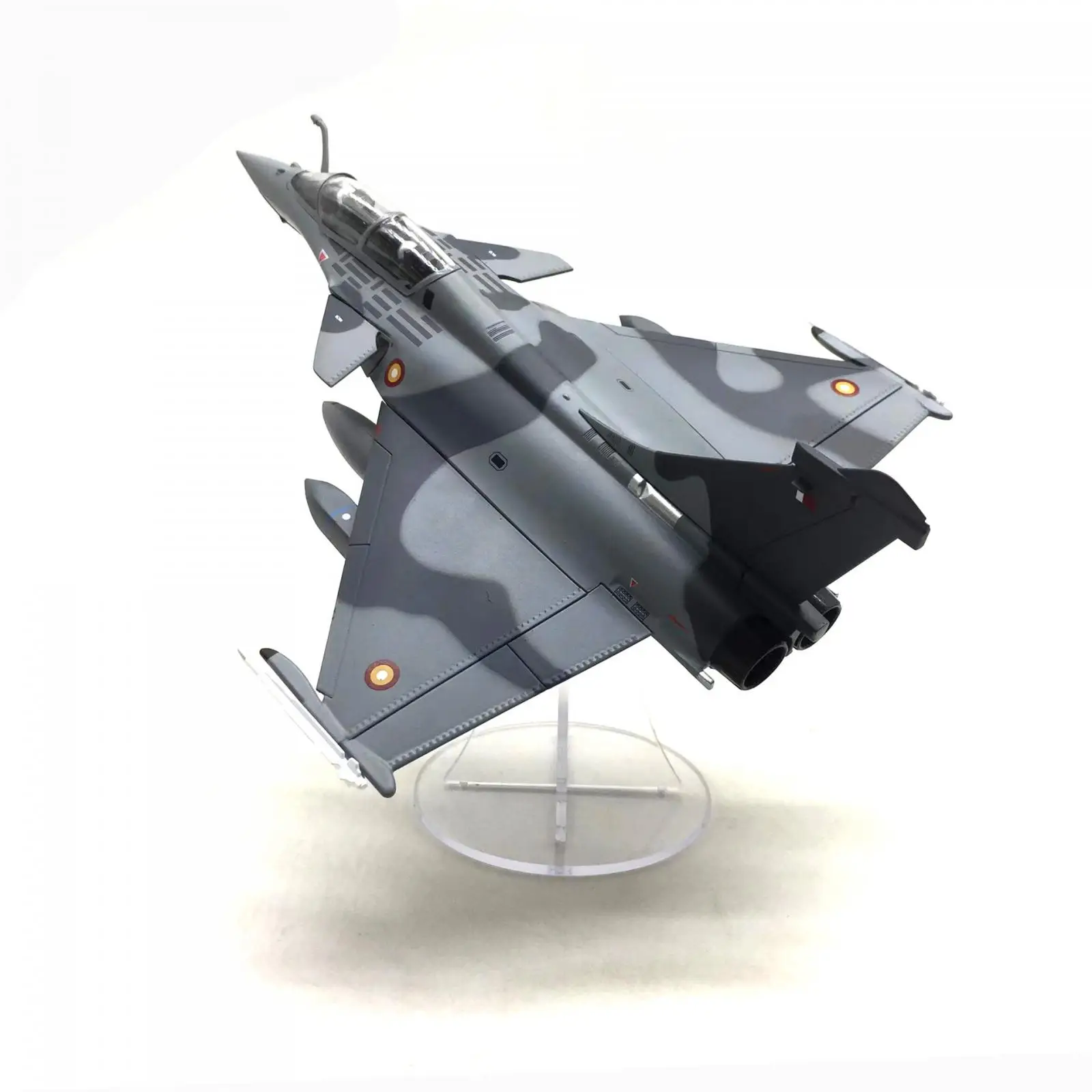 1:72 Rafale B Diecast Fighter Model Ornament Streamlined Body with Display Stand for Bookshelf Bedroom TV Cabinet Home Office