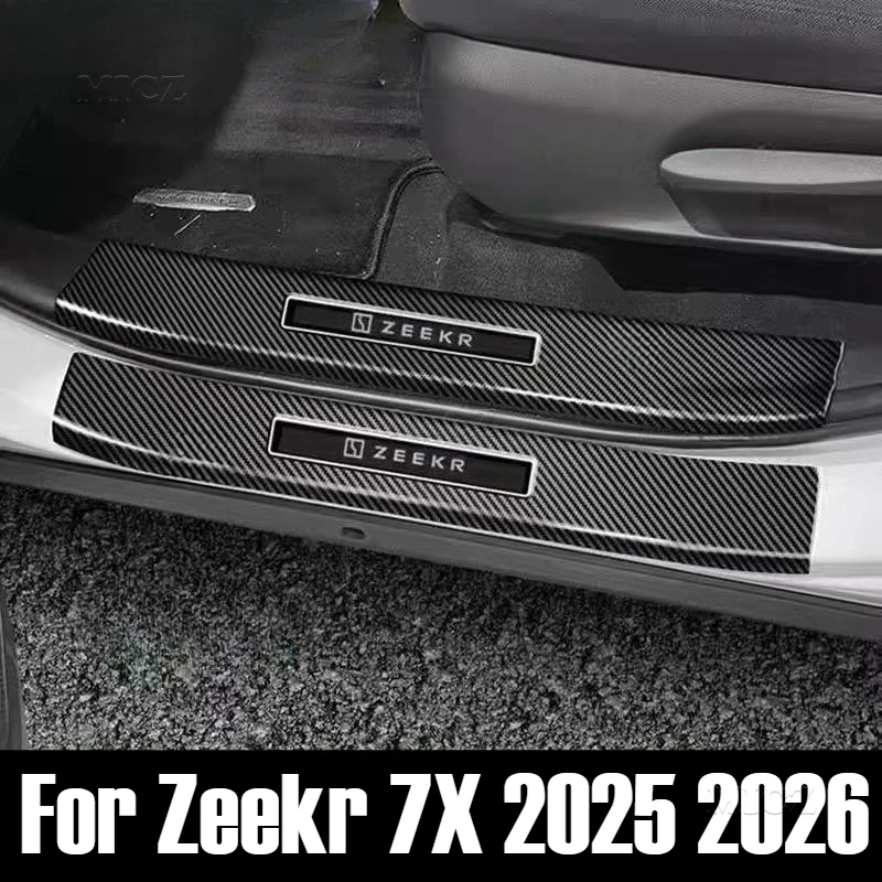 

Автомобильные аксессуары для Zeekr 7X 2025, углеродное волокно, ABS, порог, защита педали, задний багажник, бампер, защитная крышка, наклейки