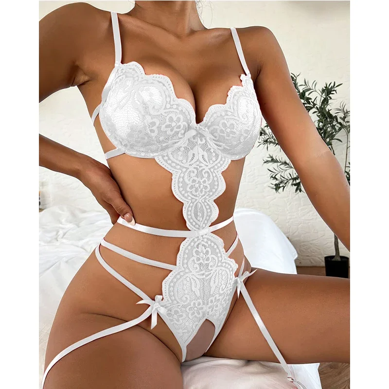 Erotic Mujer Sexi Costume Sexy One Piece Bodysuit for Woman Open Bra Crotchless Underwear Teddies Costume Sex Babydoll Sleepwear image 5
